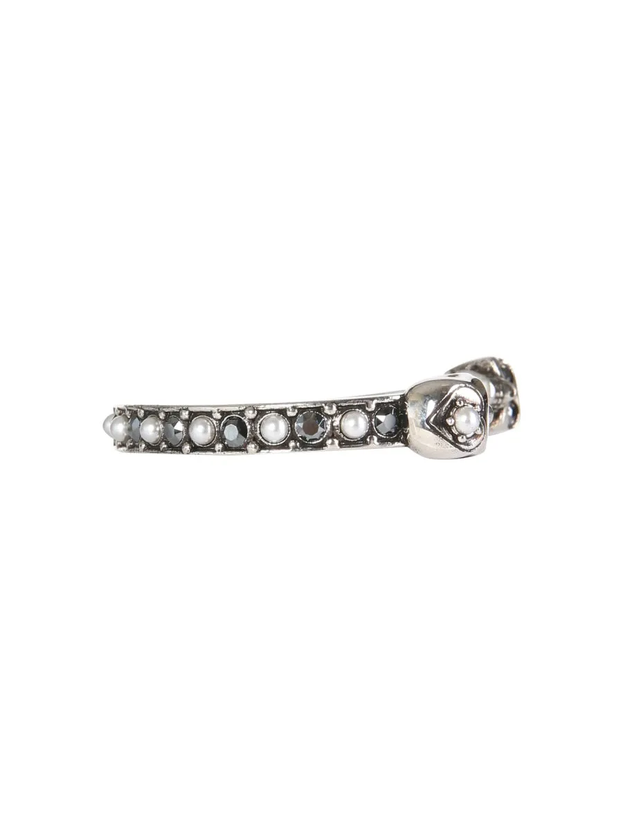 Alexander McQueen Crystal Skull Logo Detailed Bracelet