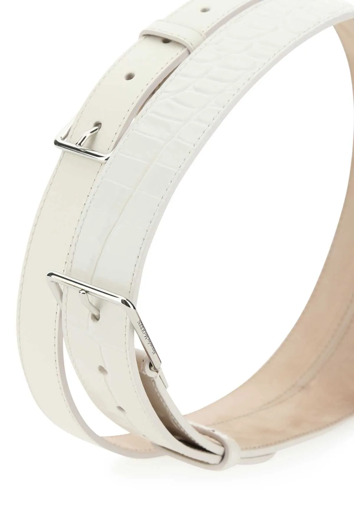 Alexander McQueen Embossed Double Buckle Belt