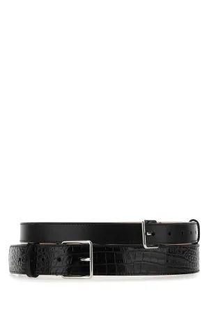 Alexander McQueen Embossed Double Buckle Belt