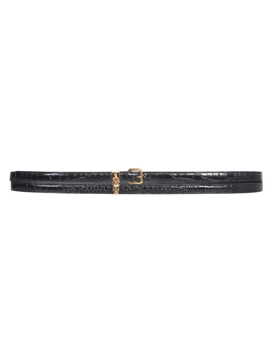 Alexander McQueen Embossed Effect Thin Belt