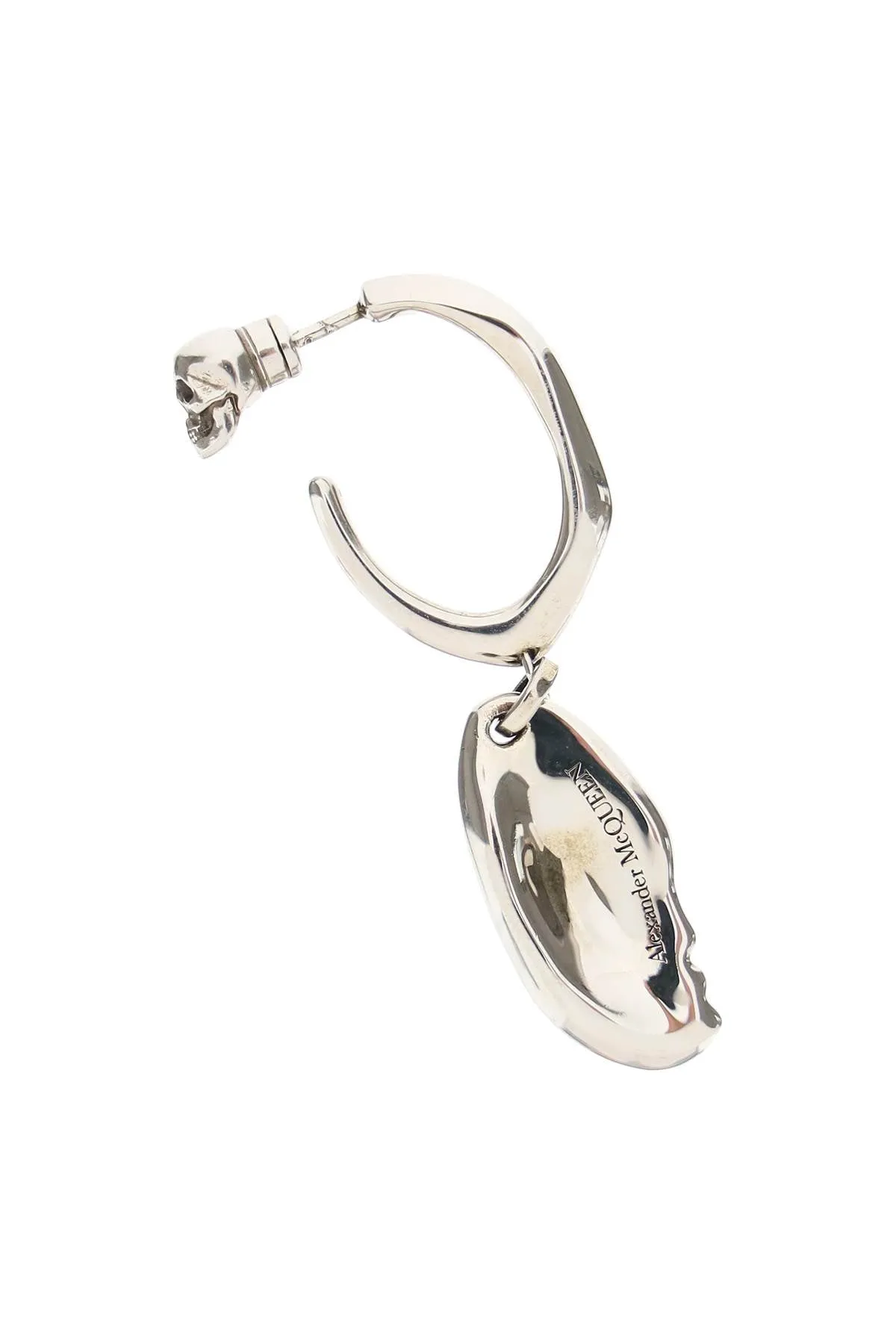 Alexander McQueen Logo Engraved Single Drop Earring
