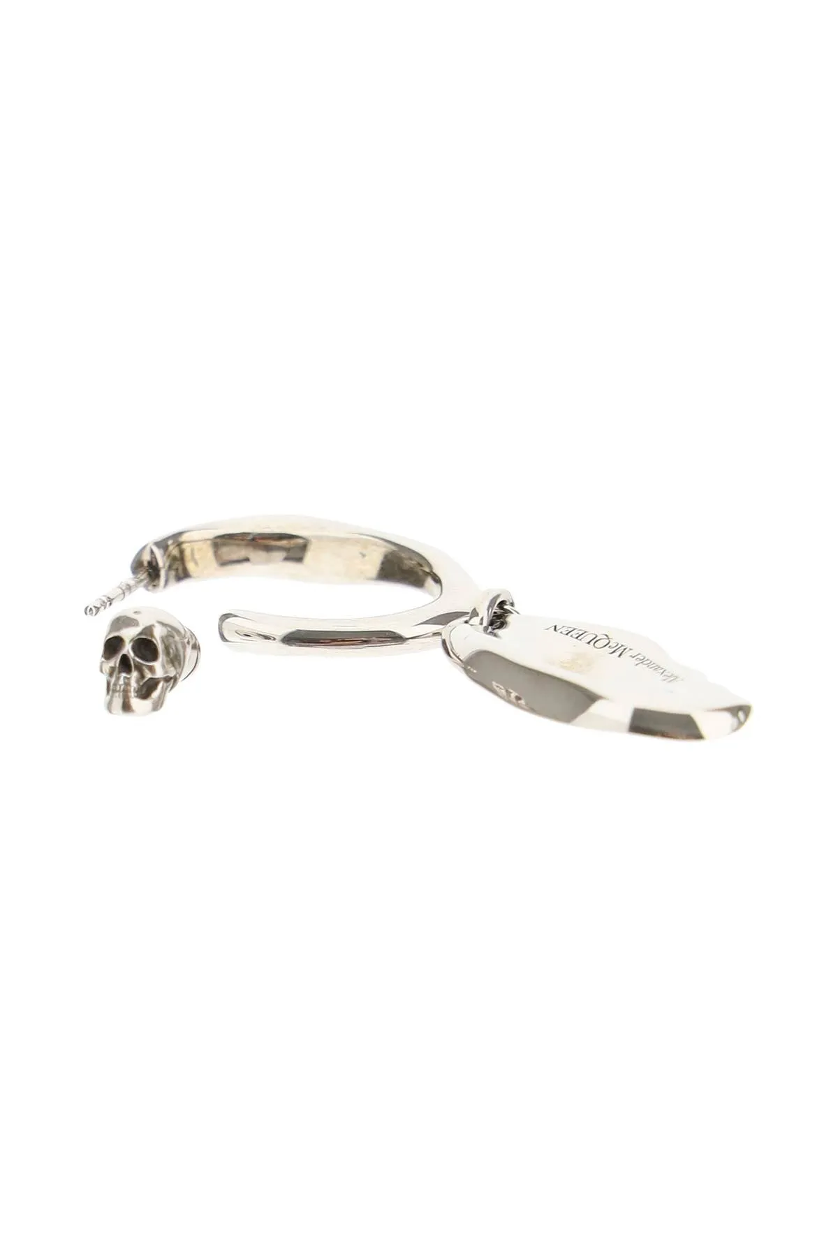 Alexander McQueen Logo Engraved Single Drop Earring