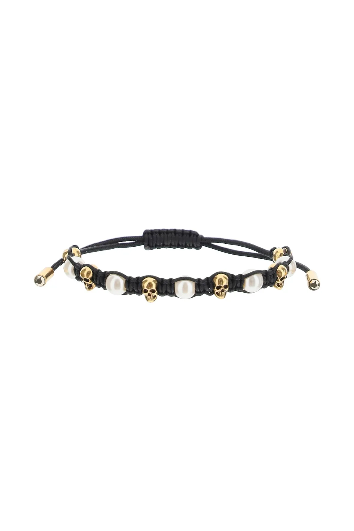 Alexander McQueen Skull And Pearl Friendship Bracelet
