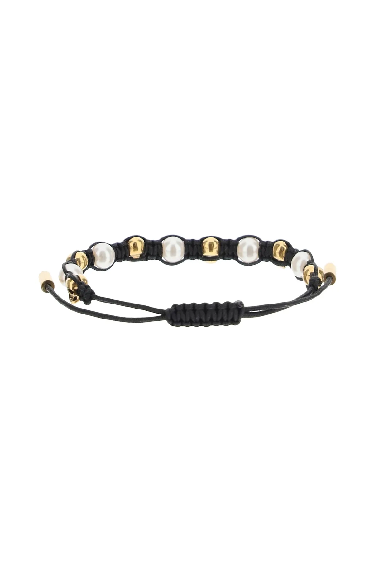 Alexander McQueen Skull And Pearl Friendship Bracelet
