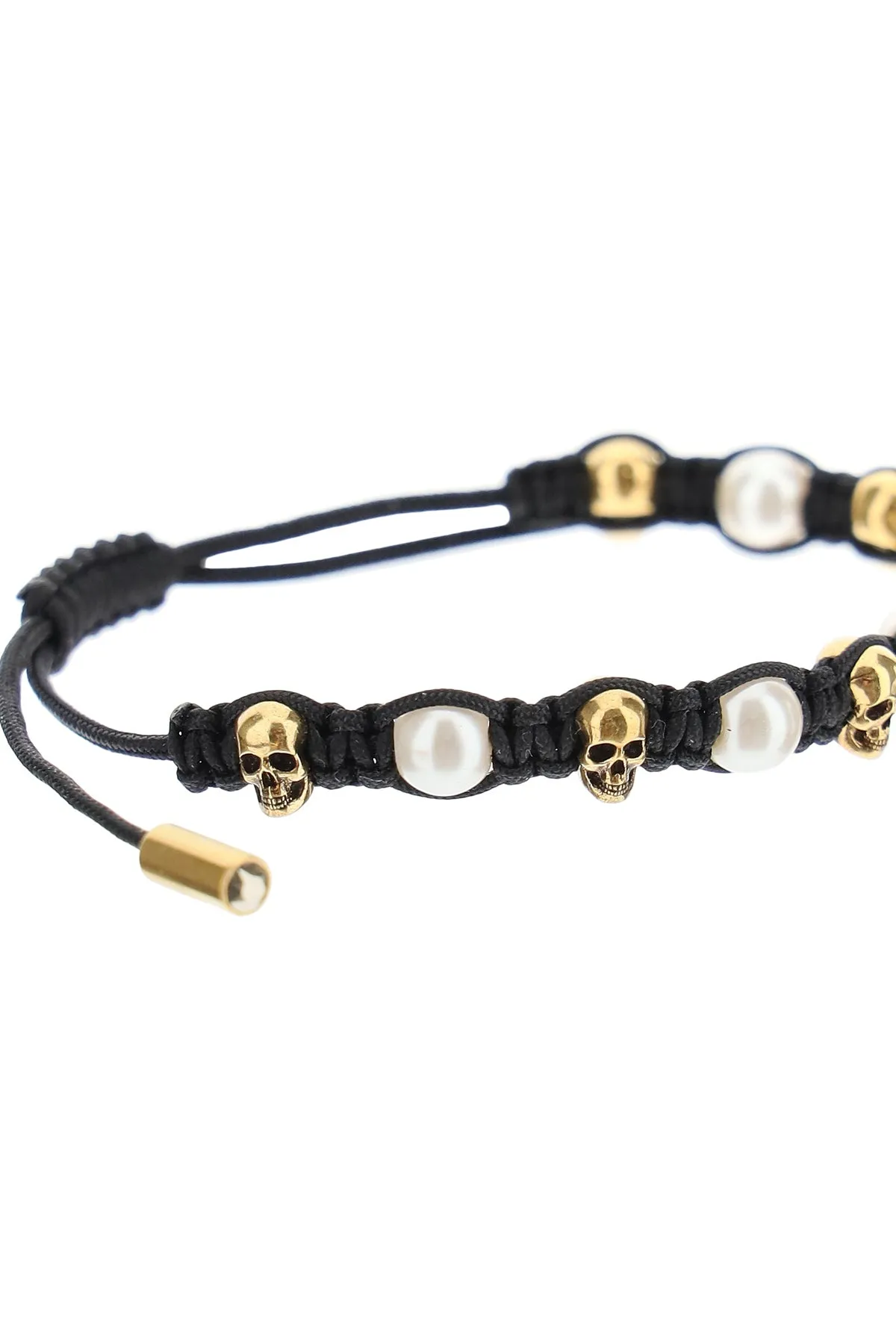 Alexander McQueen Skull And Pearl Friendship Bracelet