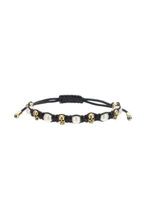 Alexander McQueen Skull And Pearl Friendship Bracelet
