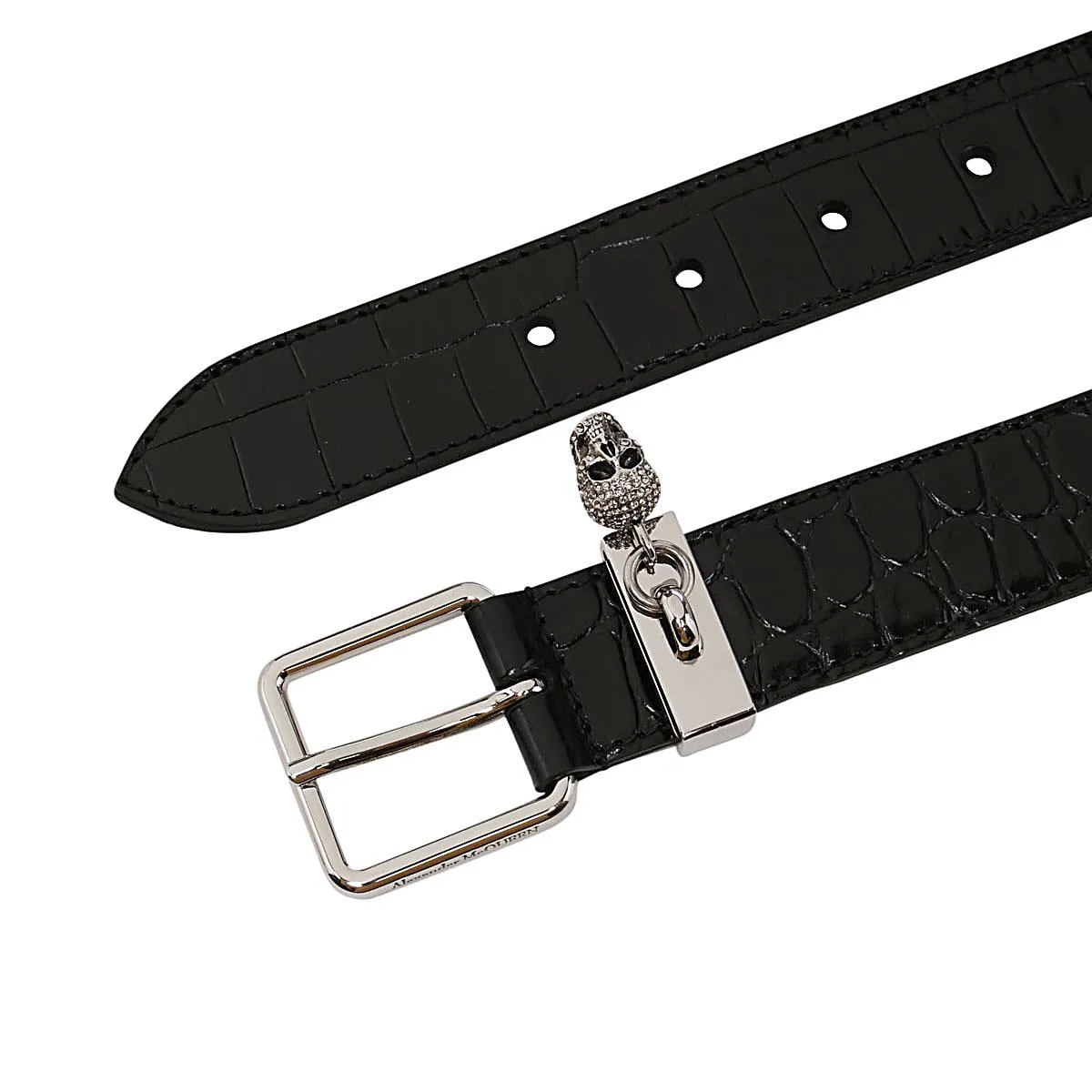 Alexander McQueen Skull Charm Buckle Belt