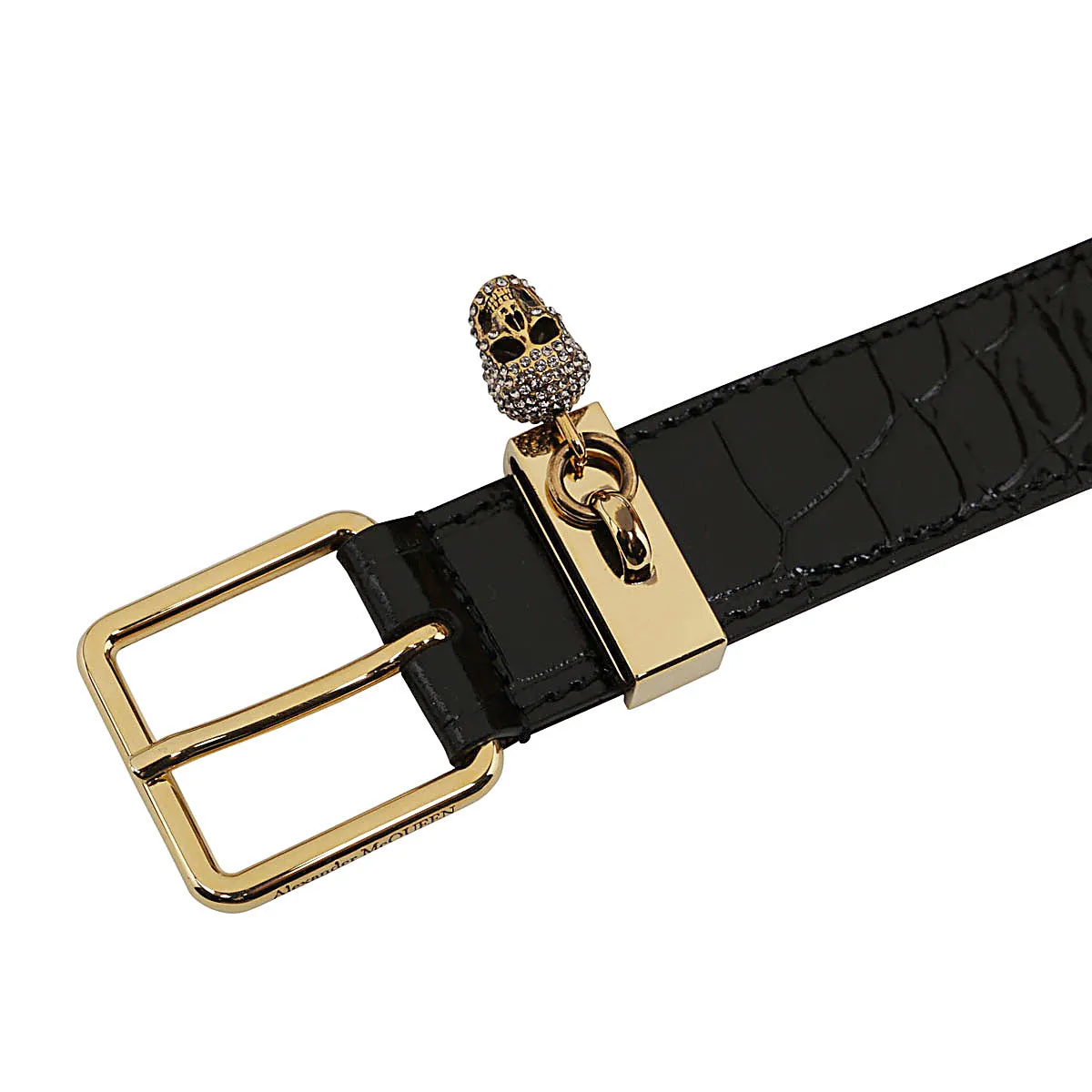 Alexander McQueen Skull Charm Buckle Belt