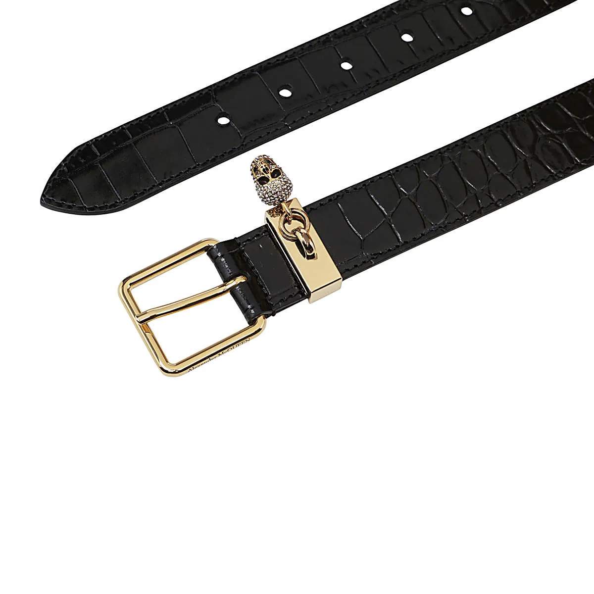 Alexander McQueen Skull Charm Buckle Belt