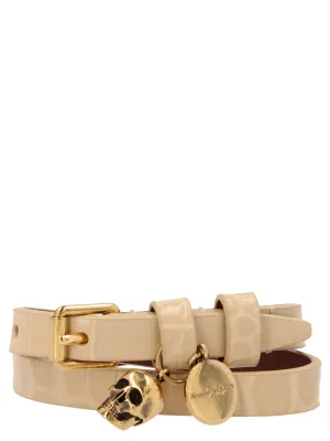 Alexander McQueen Skull Charm Wrap Bracelet