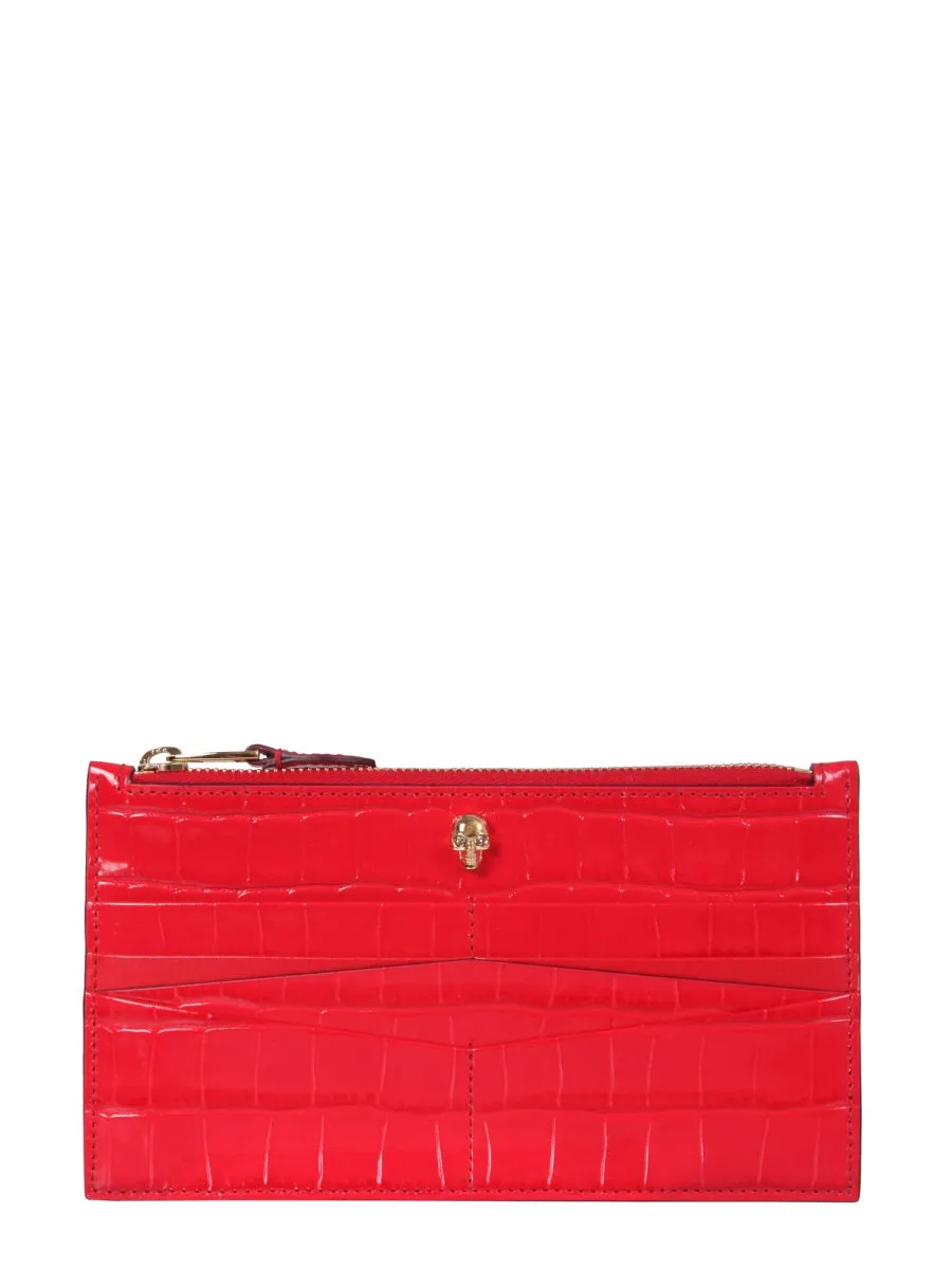 Alexander McQueen Skull Embossed Zipped Wallet