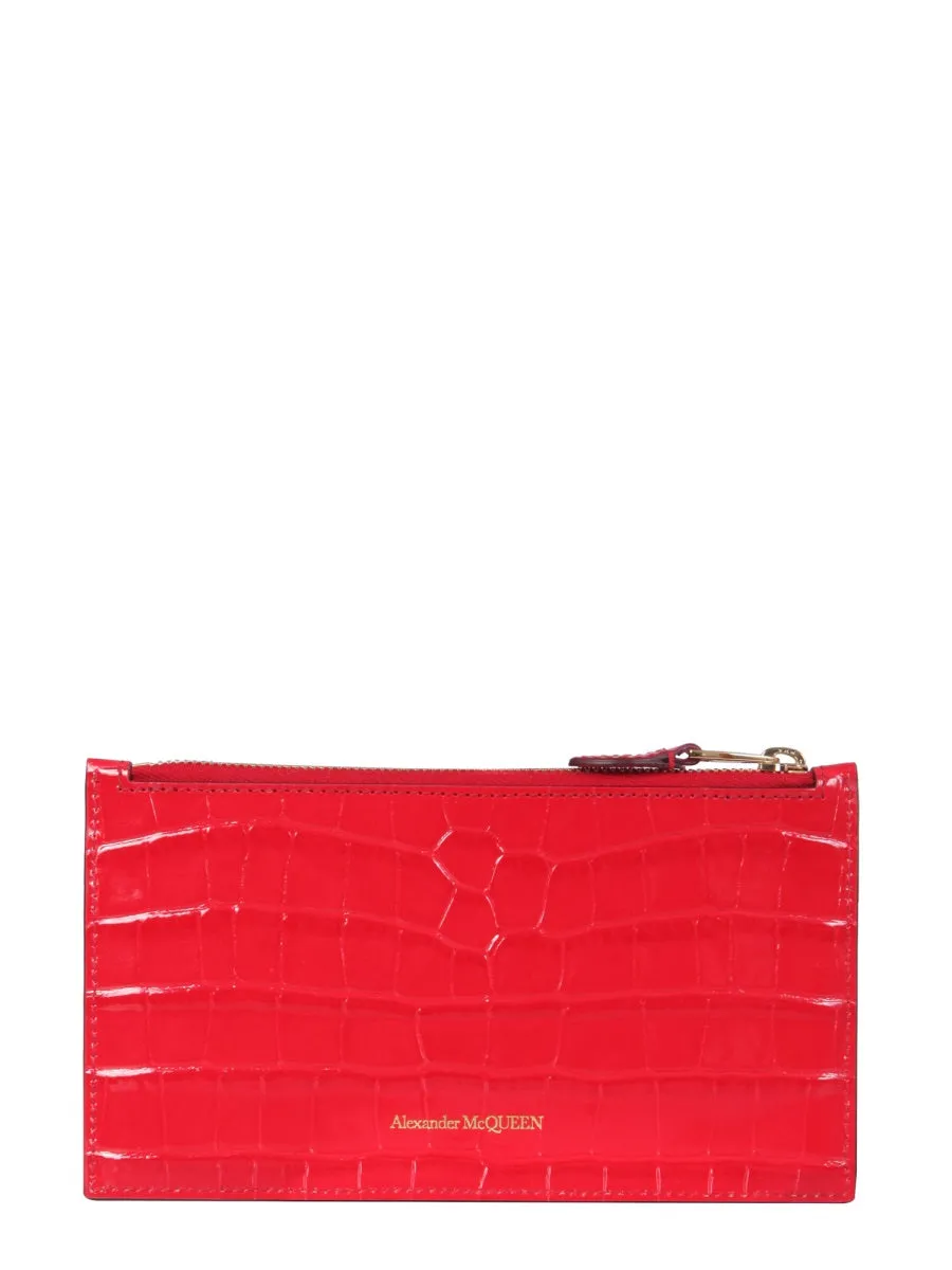 Alexander McQueen Skull Embossed Zipped Wallet