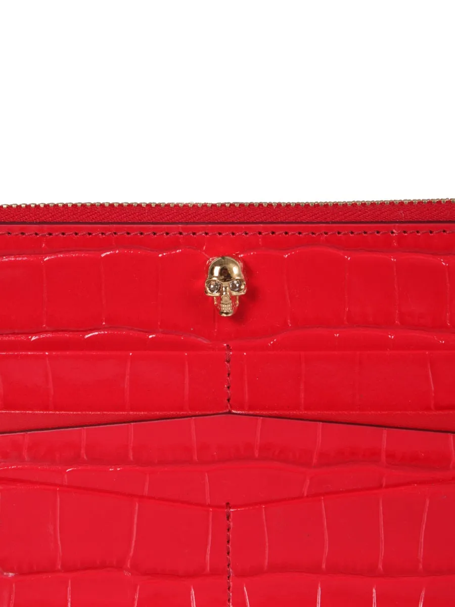 Alexander McQueen Skull Embossed Zipped Wallet