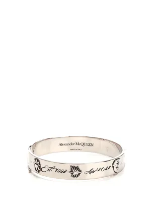 Alexander McQueen Skull Engrave Thin Bracelet