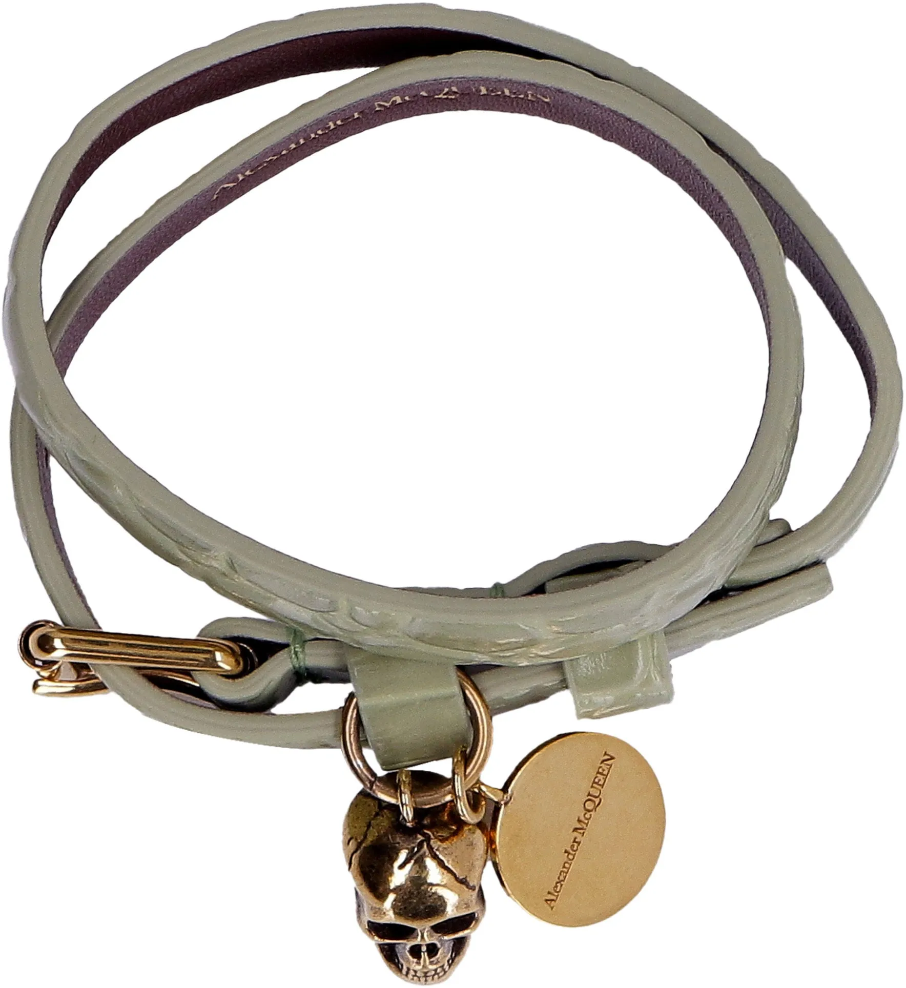 Alexander McQueen Skull Logo Plate Embossed Bracelet
