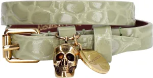Alexander McQueen Skull Logo Plate Embossed Bracelet