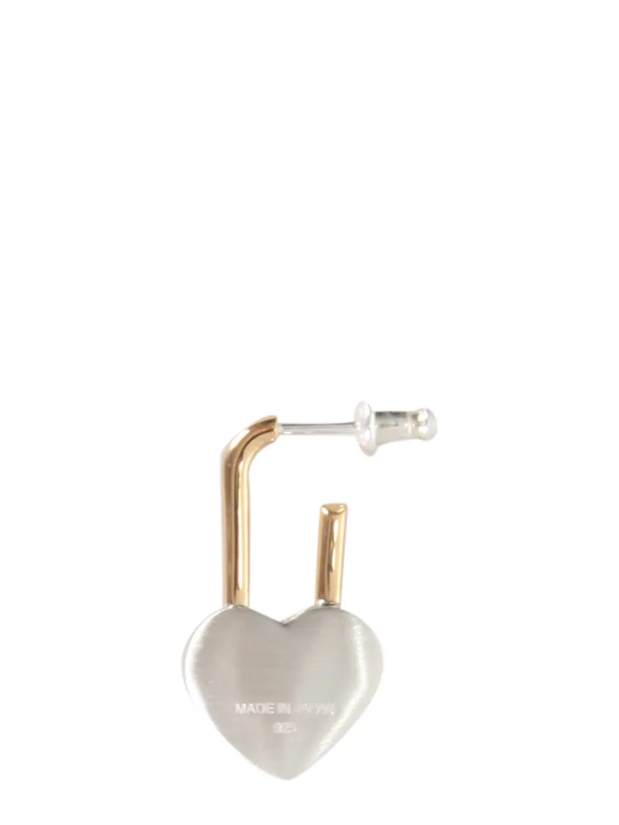 Ambush Heart Padlock Single Earring
