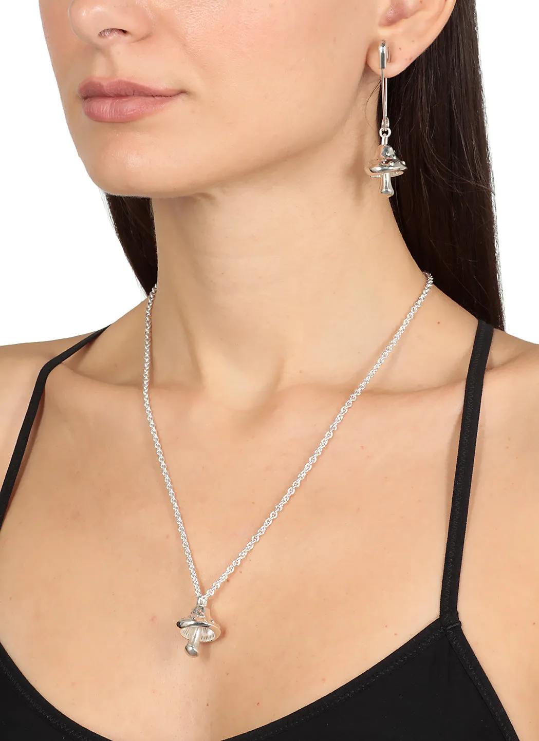 Ambush Mushroom Safety Pin Single Earring