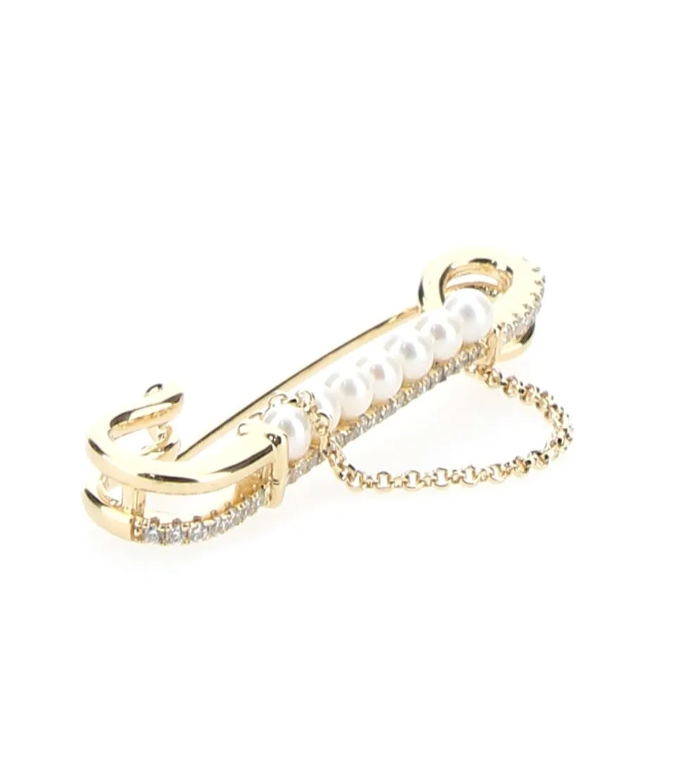 APM Monaco Chain Detailed Safety Pin Earring