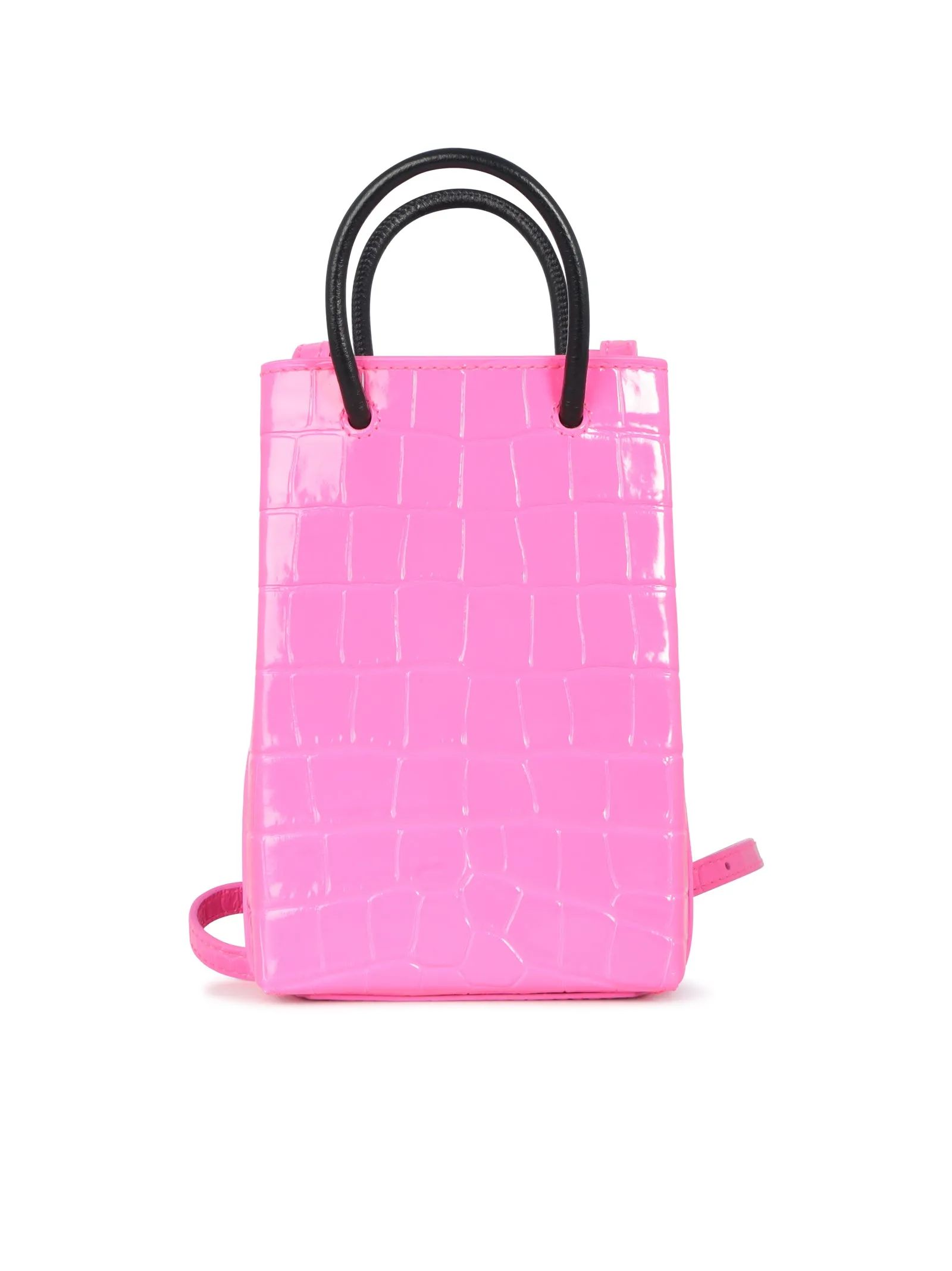 Balenciaga Logo Print Embossed Phone Holder