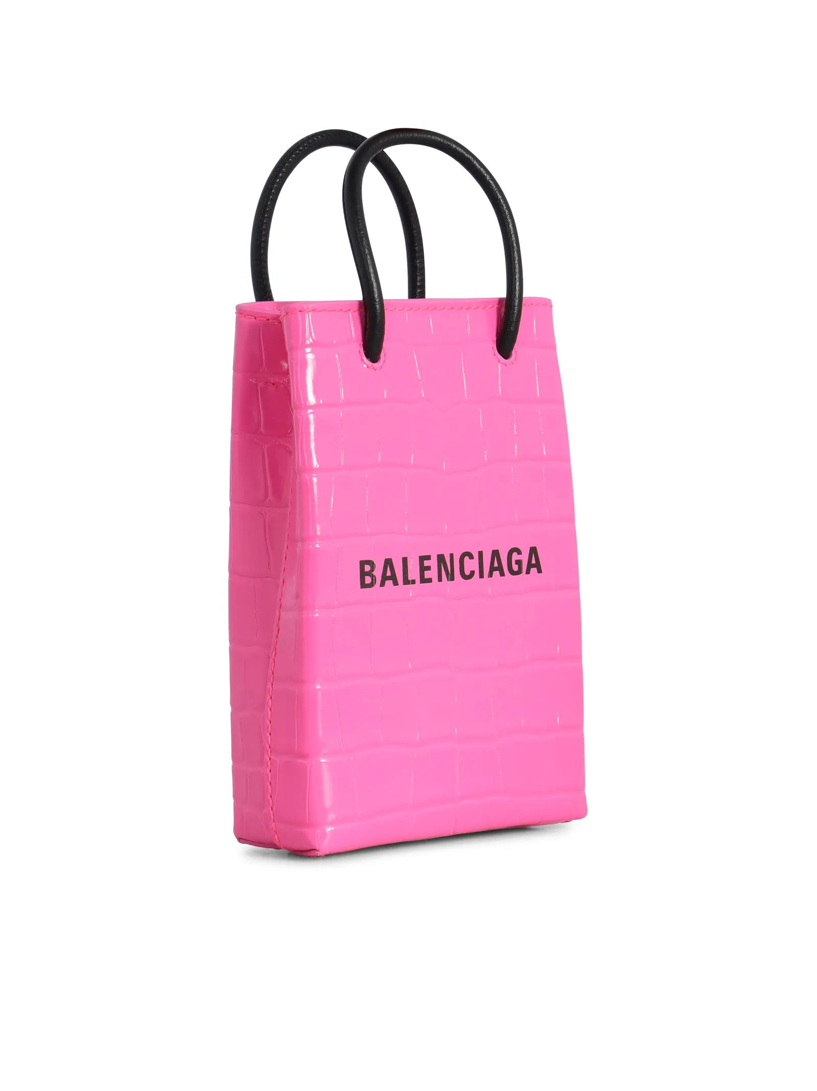 Balenciaga Logo Print Embossed Phone Holder