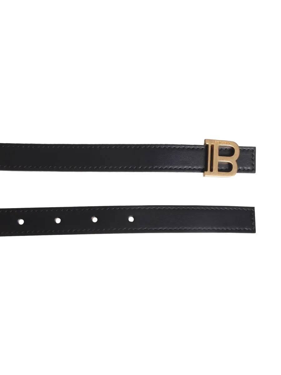 Balmain B Logo Plaque Buckle Belt