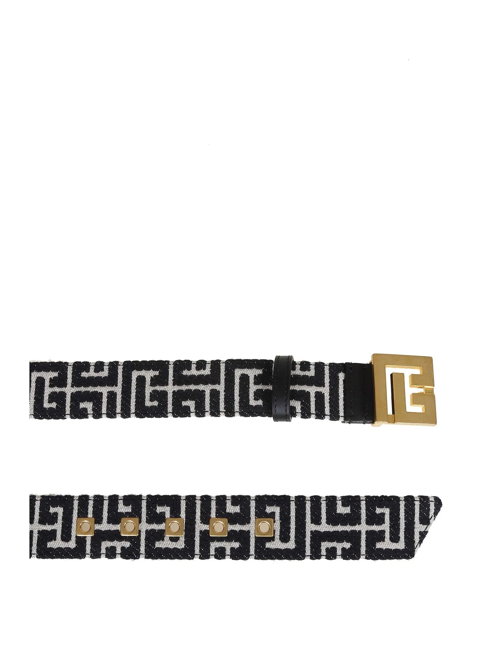 Balmain Bicolor Jacquard PB Buckle Belt