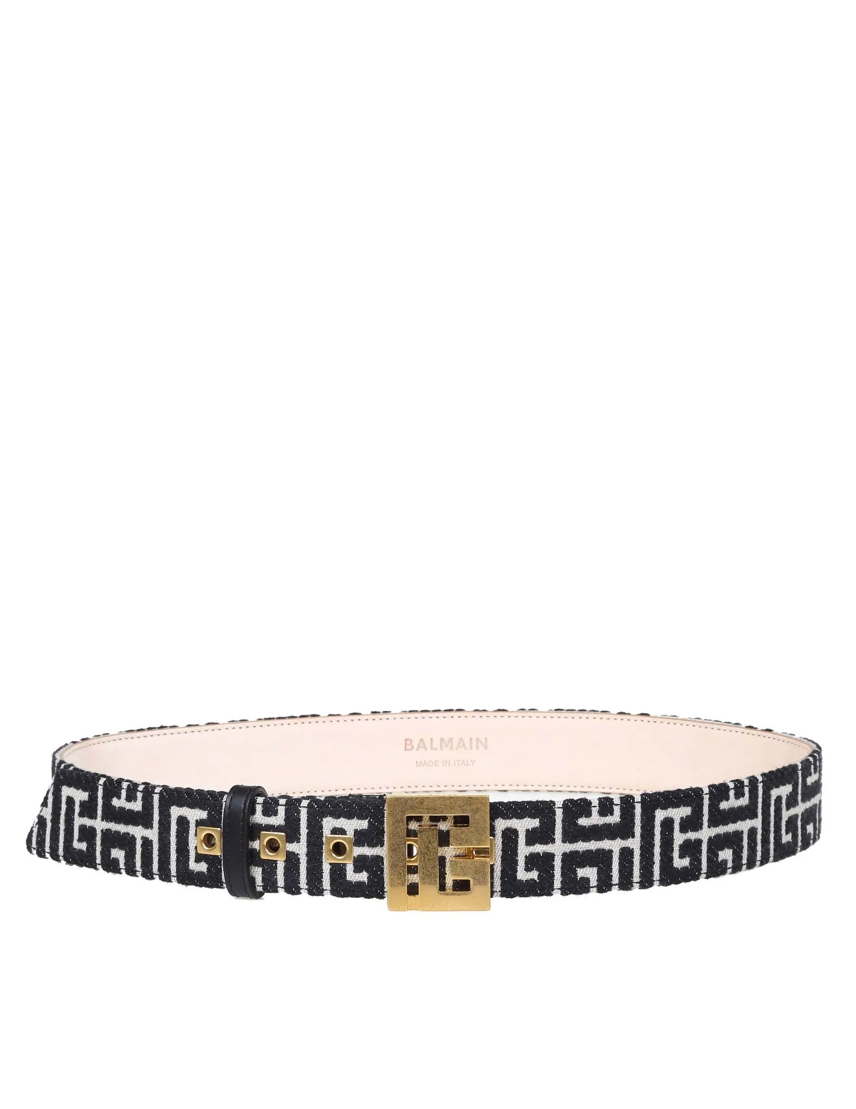 Balmain Bicolor Jacquard PB Buckle Belt