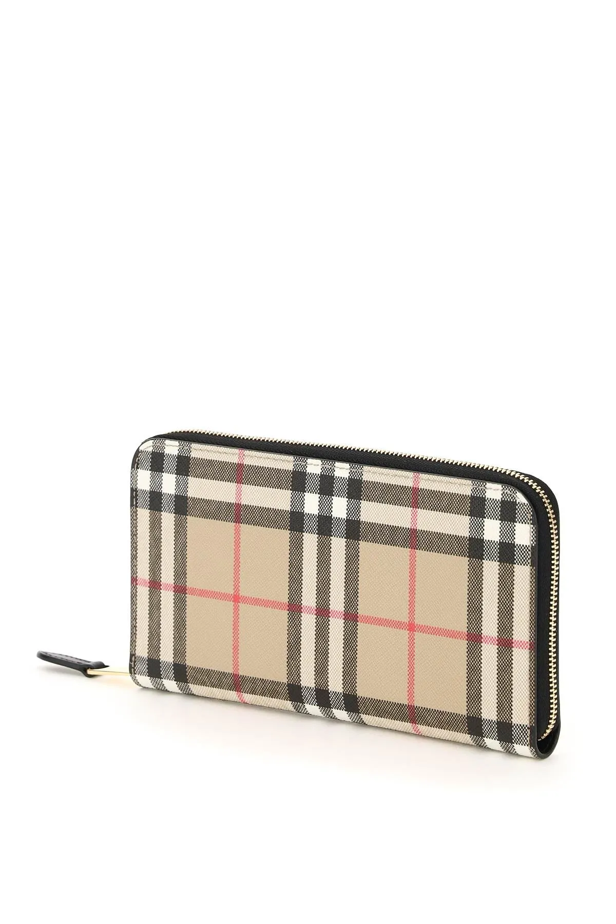 Burberry Check Pattern Zipped Wallet