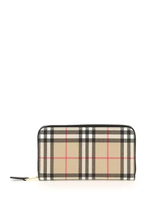 Burberry Check Pattern Zipped Wallet