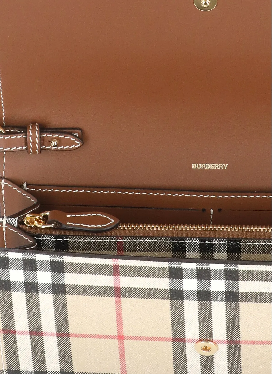 Burberry Checked Strapped Wallet