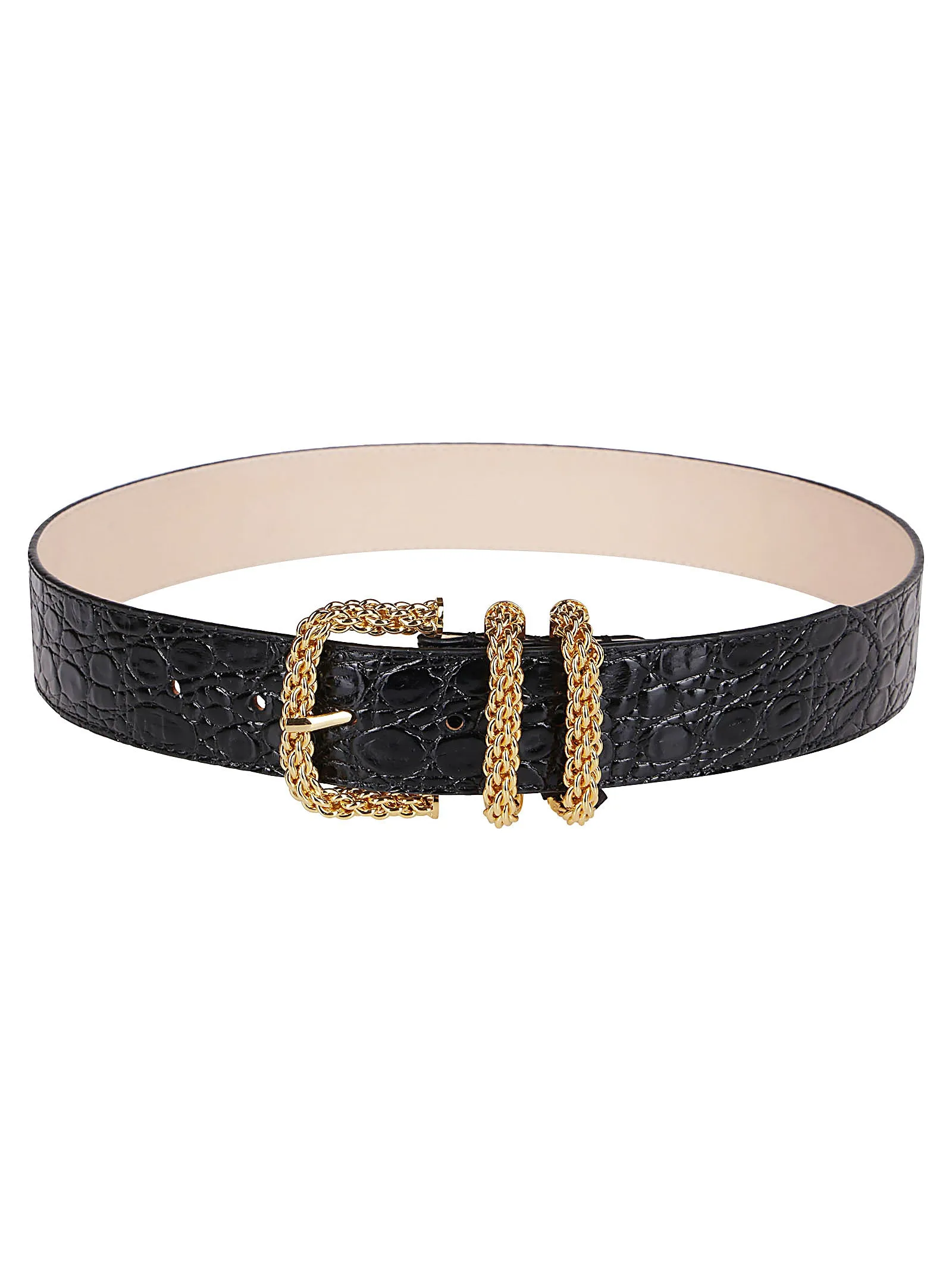 By Far Embossed Chain Buckle Belt