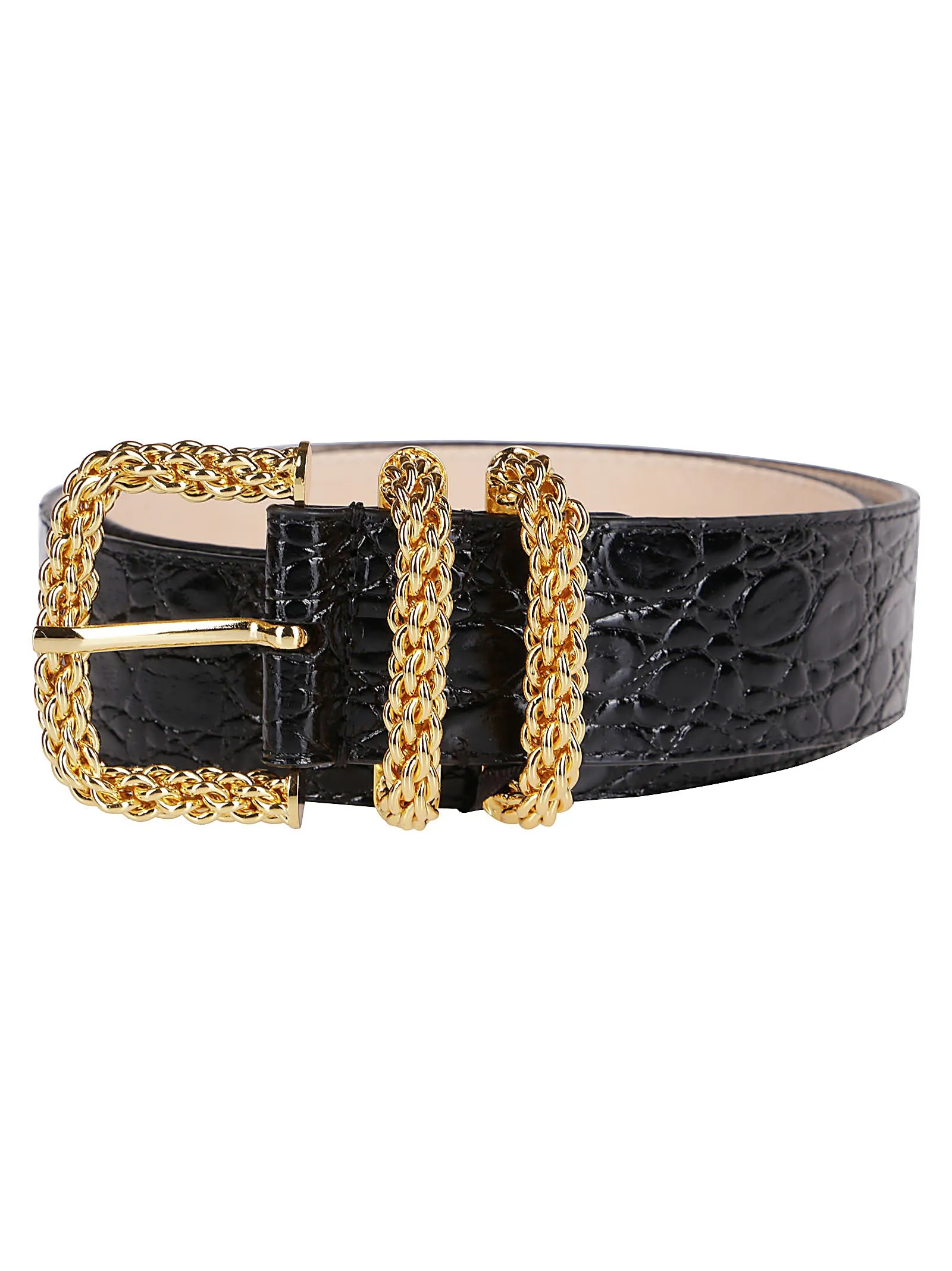 By Far Embossed Chain Buckle Belt