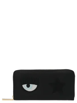 Chiara Ferragni Eyelike Patch Zipped Continental Wallet