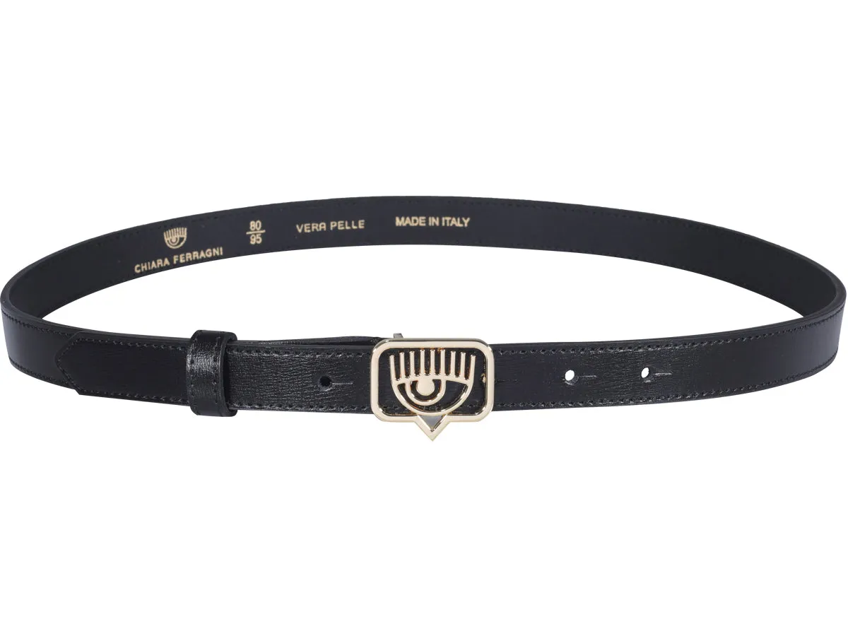 Chiara Ferragni Eyelike Plaque Buckle Belt