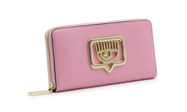 Chiara Ferragni Eyelike Plaque Zipped Continental Wallet
