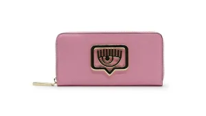 Chiara Ferragni Eyelike Plaque Zipped Continental Wallet
