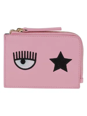 Chiara Ferragni Logo-Embroidered Zipped Wallet