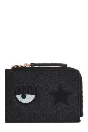 Chiara Ferragni Logo-Embroidered Zipped Wallet