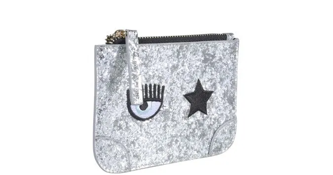 Chiara Ferragni Logo-Patch Glittered Zipped Wallet