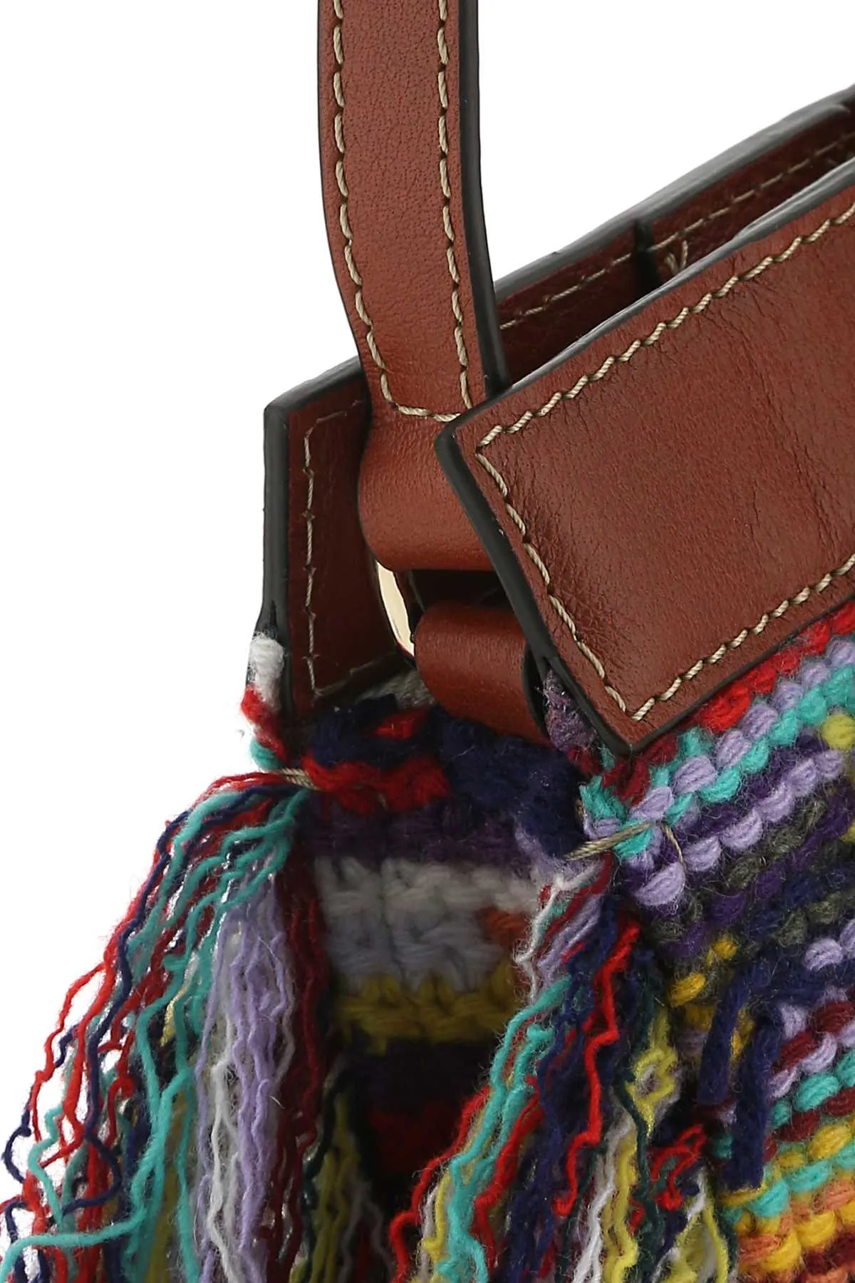Chlo Logo Embossed Paneled Knitted Phone Bag