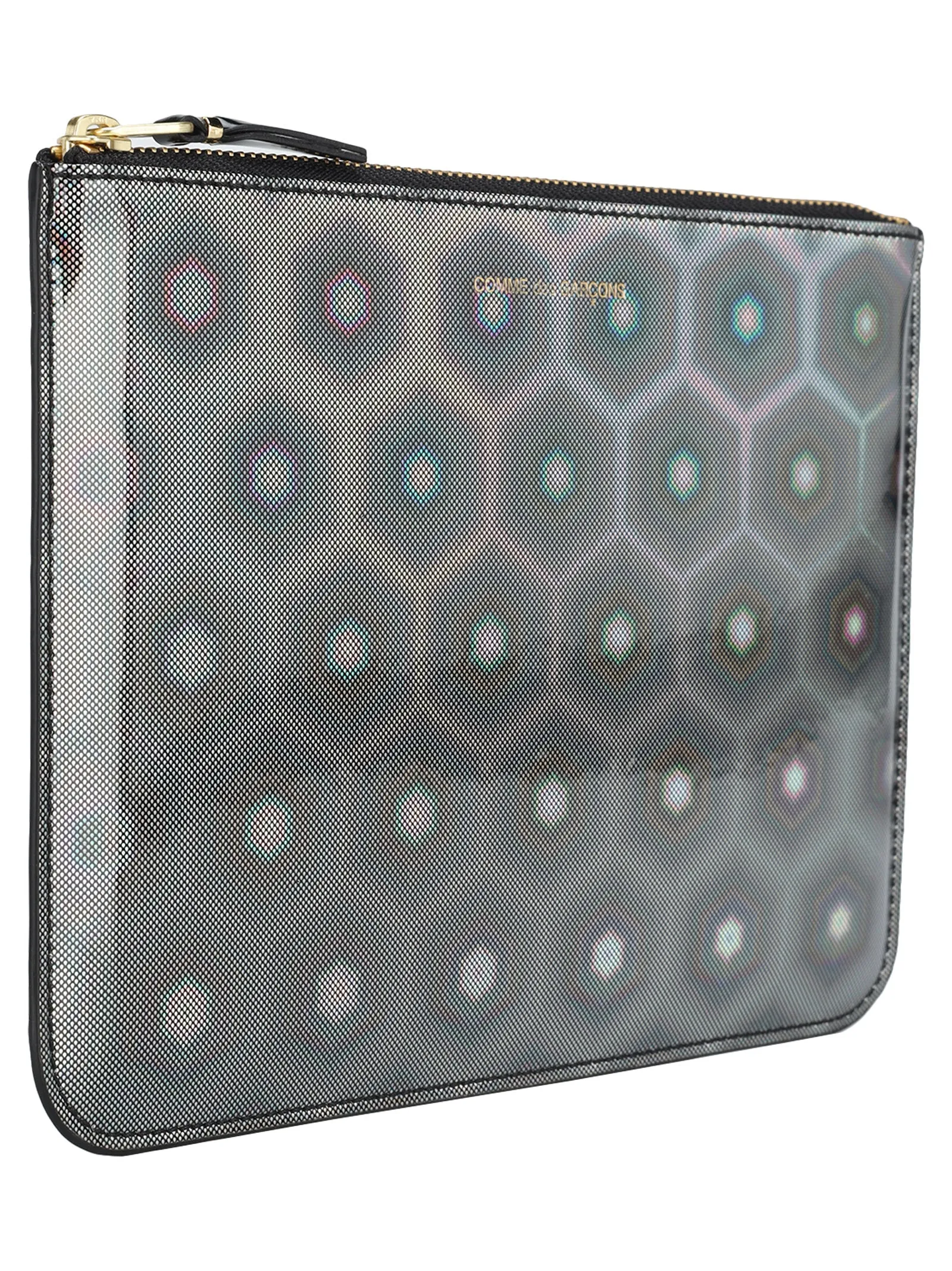 Comme des Garons Wallet Holographic Motif Zipped Wallet