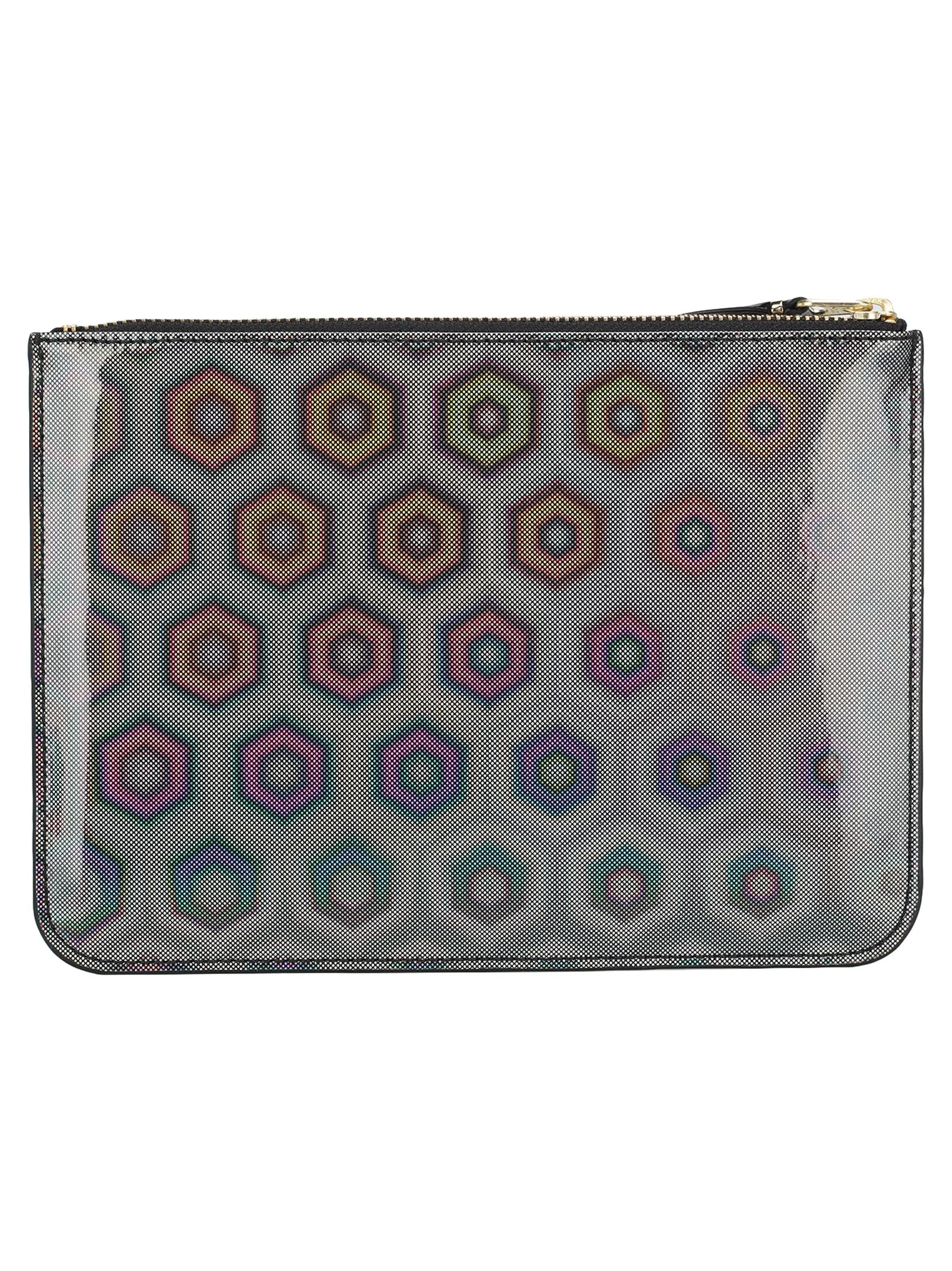 Comme des Garons Wallet Holographic Motif Zipped Wallet