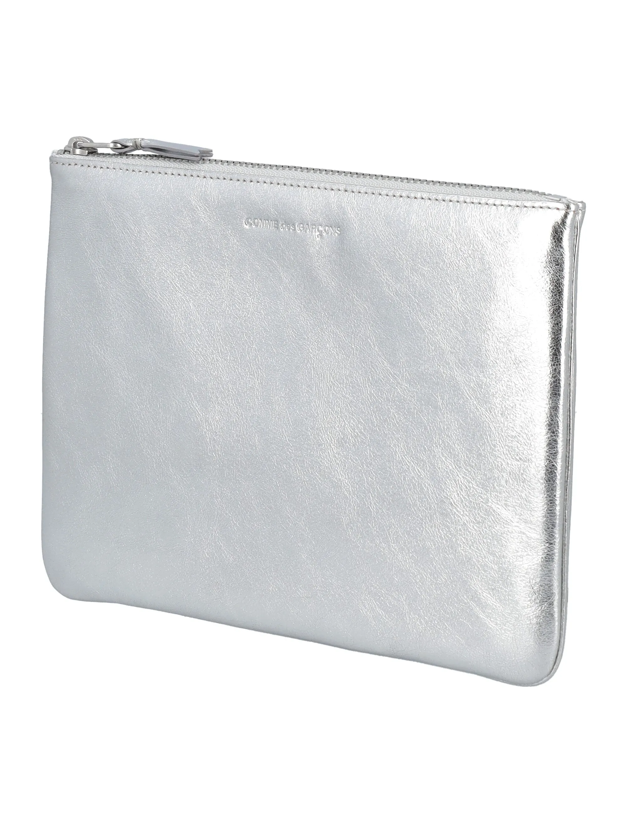 Comme des Garons Wallet Logo Embossed Zipped Pouch