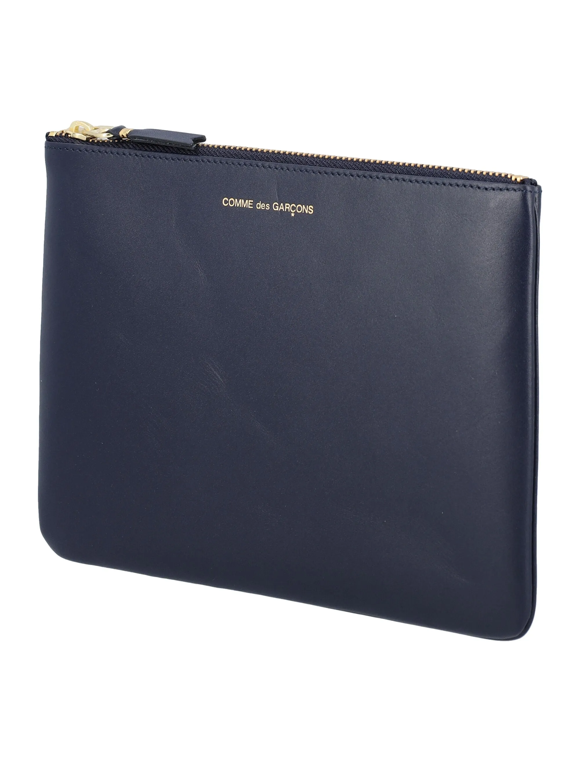 Comme des Garons Wallet Logo Embossed Zipped Pouch