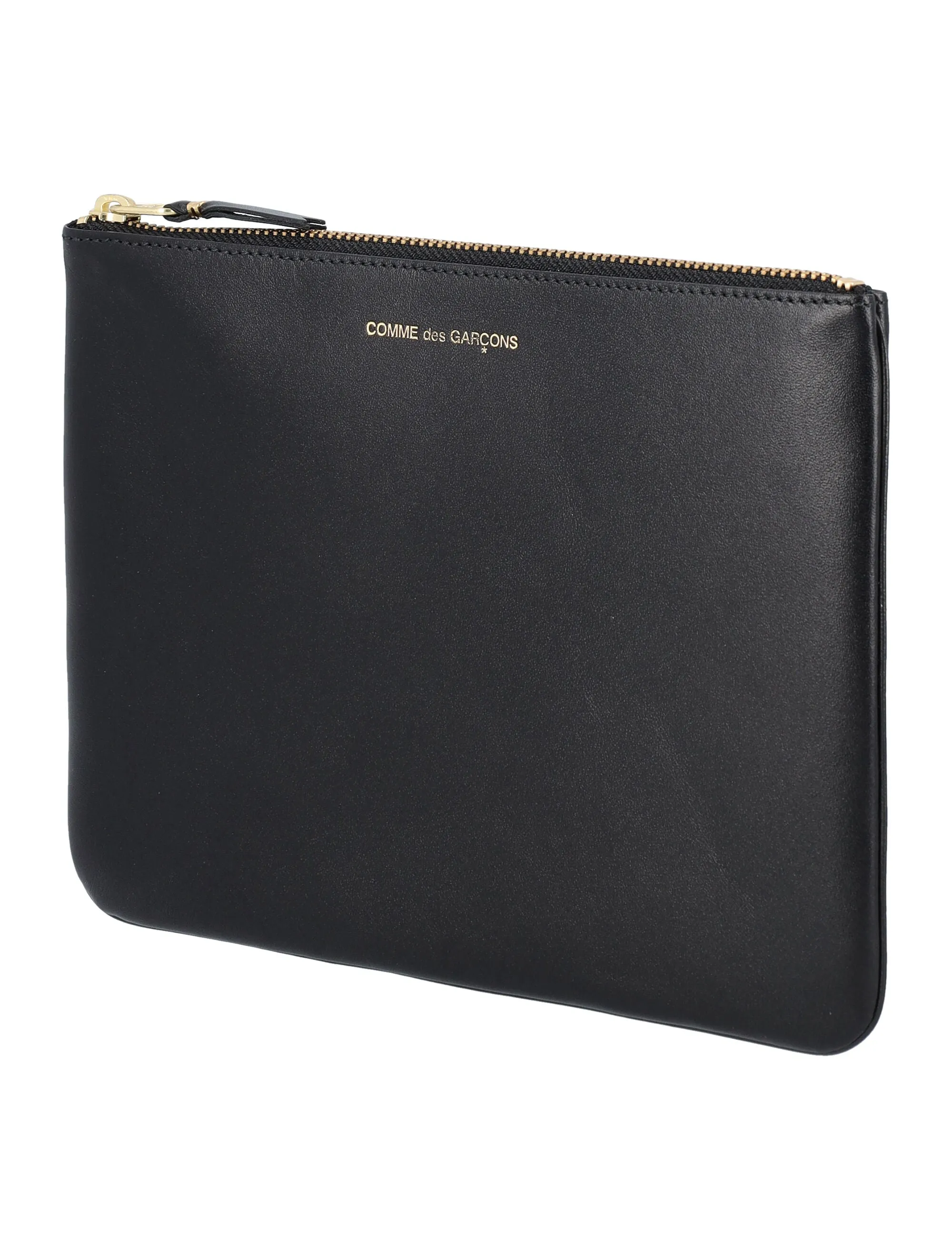 Comme des Garons Wallet Logo Embossed Zipped Pouch