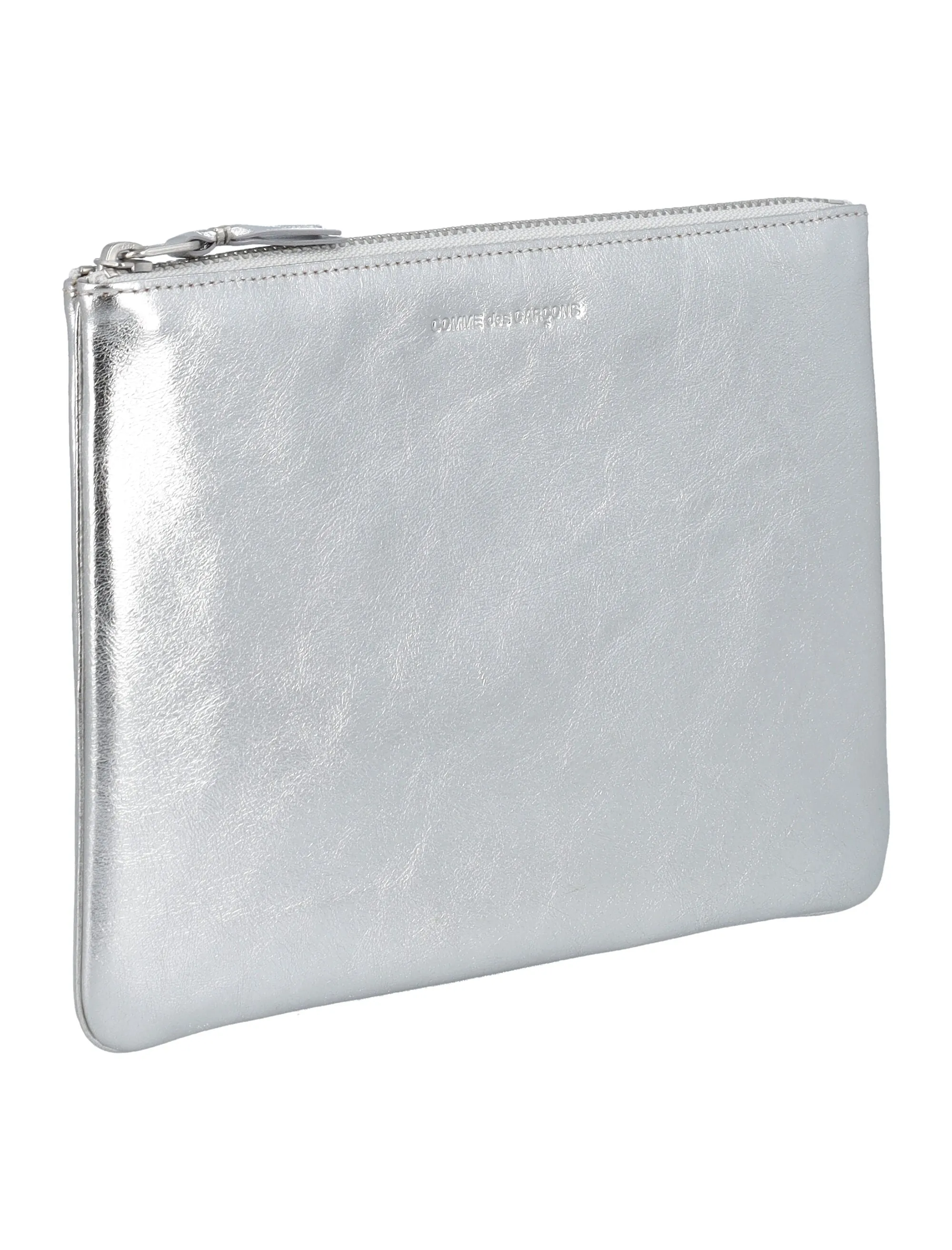 Comme des Garons Wallet Logo Embossed Zipped Pouch