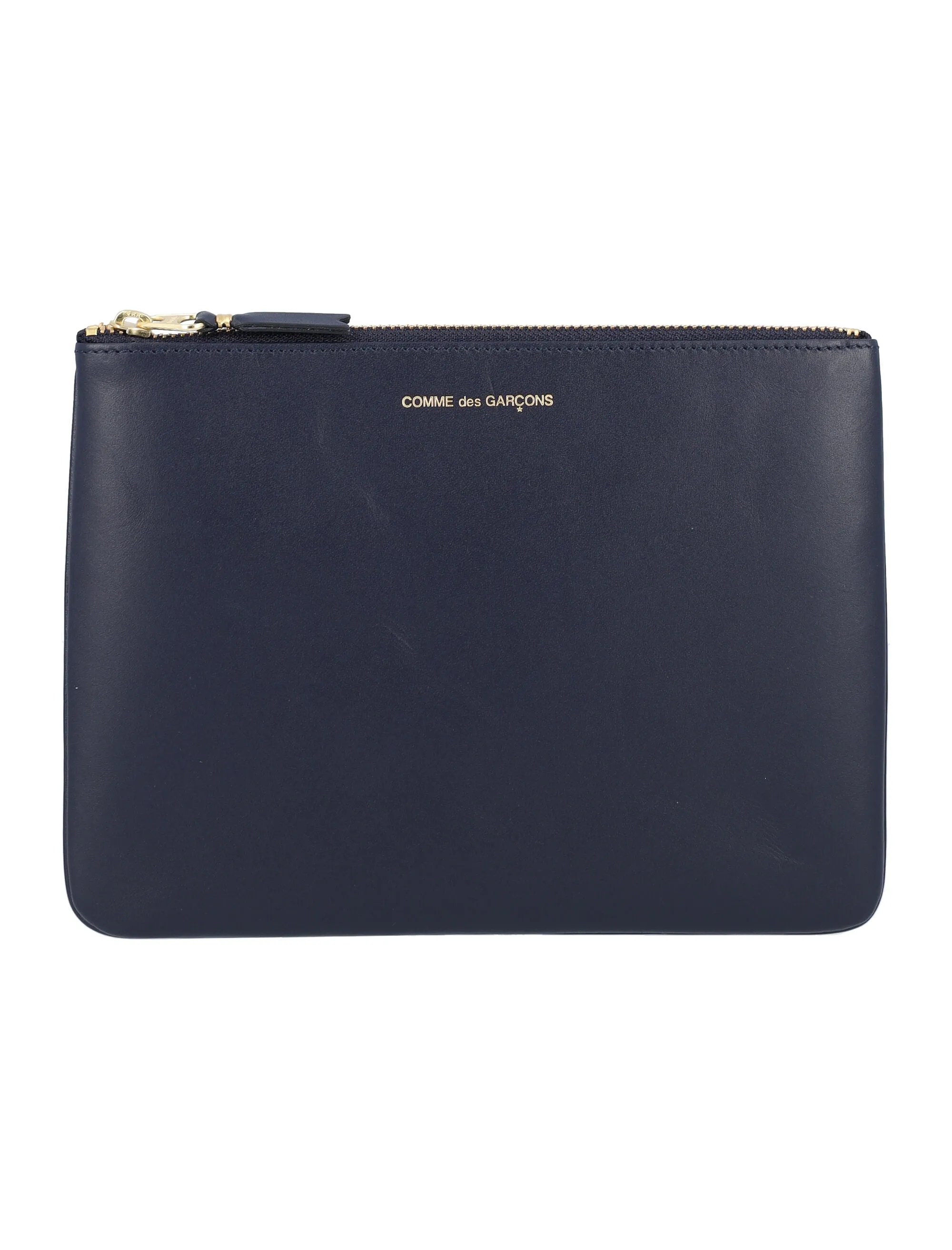 Comme des Garons Wallet Logo Embossed Zipped Pouch