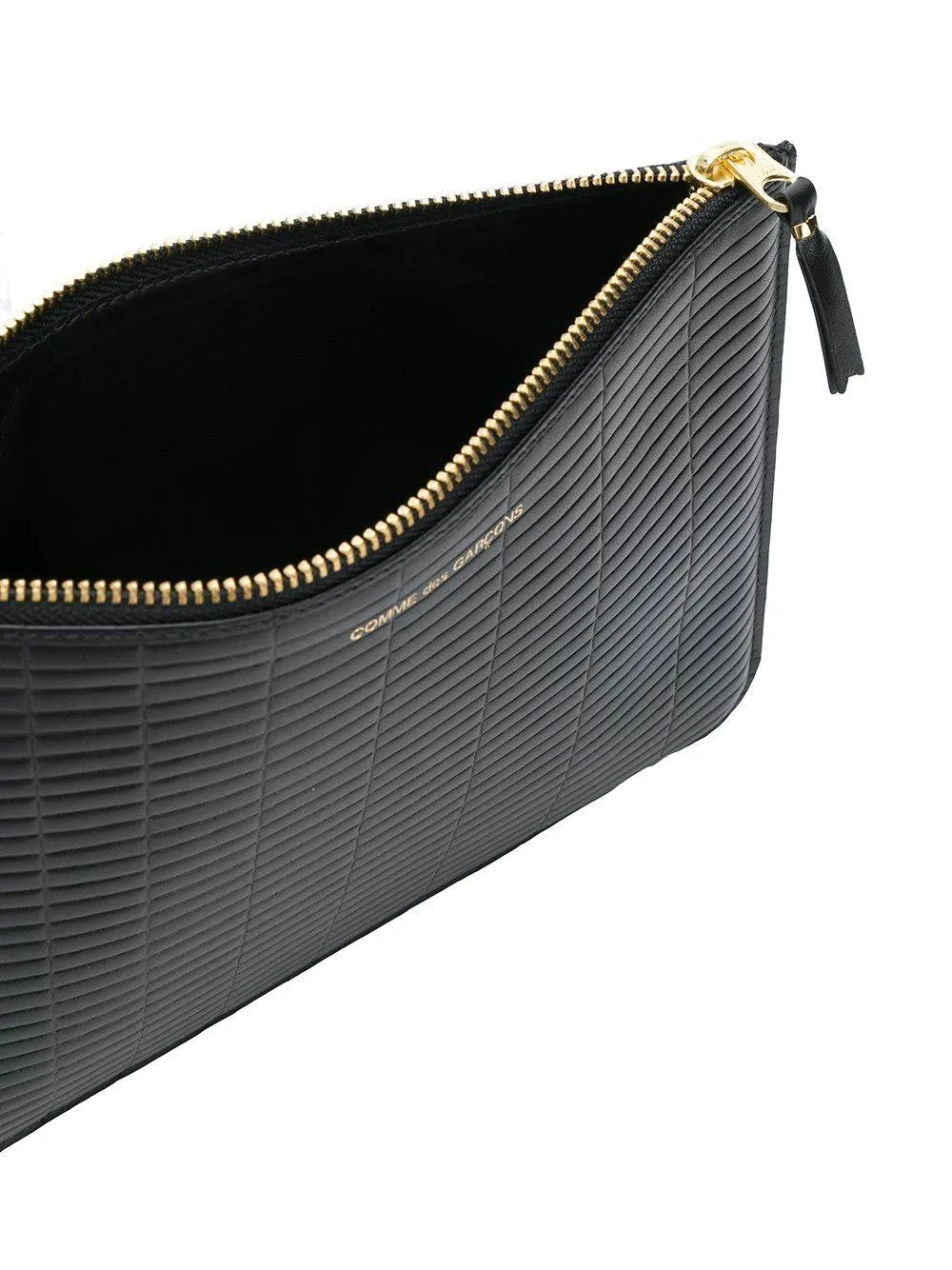 Comme des Garons Wallet Logo Embossed Zipped Pouch