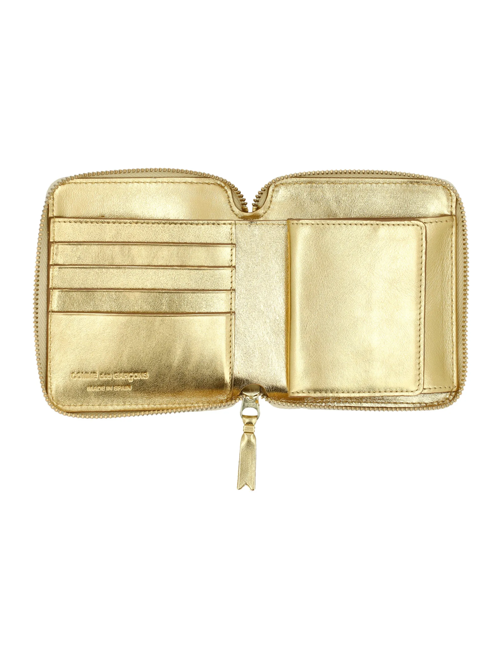 Comme des Garons Wallet Metallic Zipped Wallet